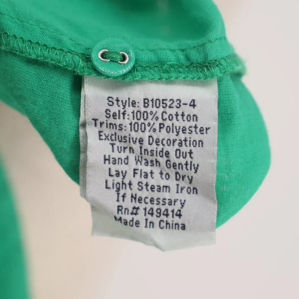 JOHNNY WAS Biya Lemona Embroidered Henley Short Sleeve Blouse Green Size M - Picture 10 of 10